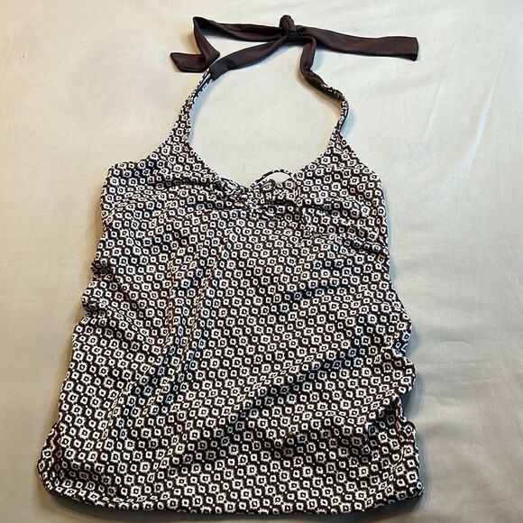 Motherhood Maternity Brown with White Tankini - Size Medium - Picture 3 of 14